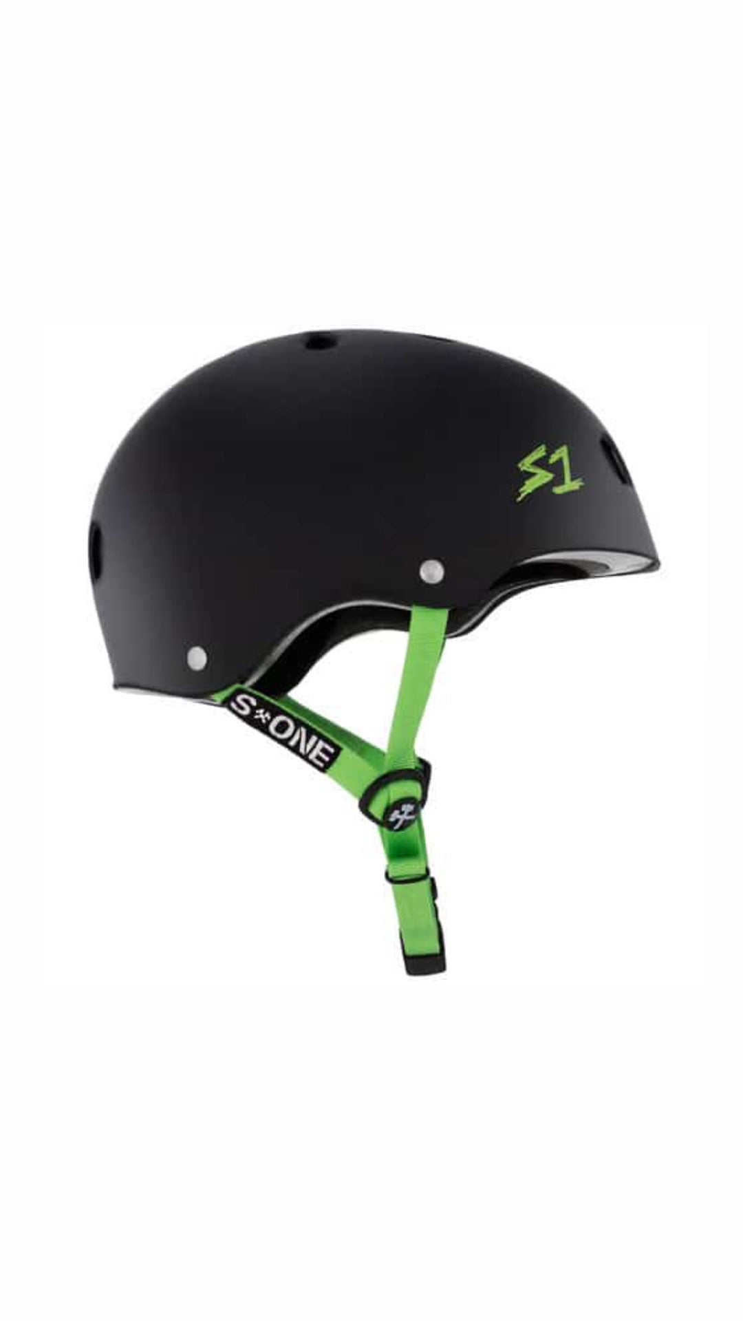 Flight Risk | S1 Lifer Helmet Black Matte/ Green Straps