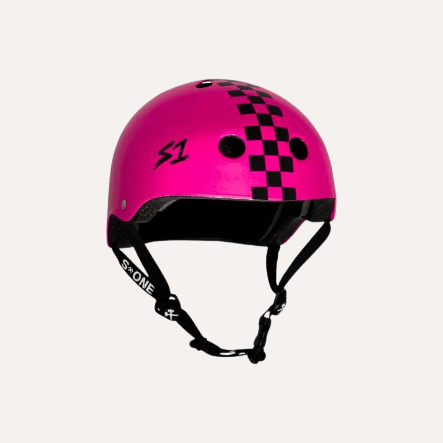 Flight Risk | S1 Lifer Helmet Pink Gloss/Black Checkers – Ryd Up